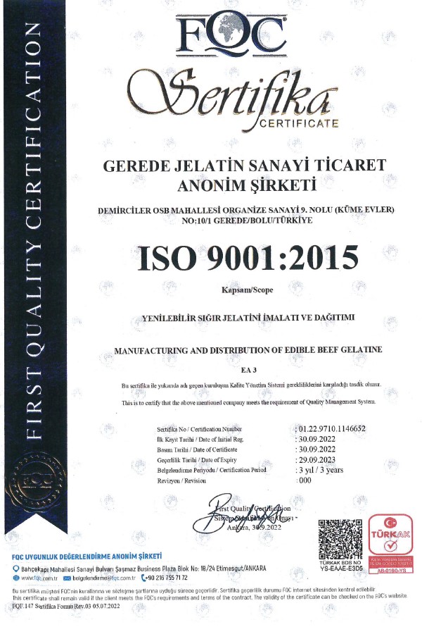 Quality Certificates